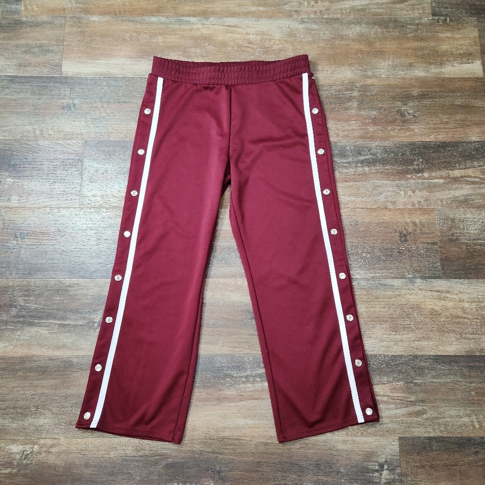 VINTAGE U.S. POLO ASSN GARNETT W/ WHITE STRIPE SIDE SNAP STRETCH PANTS SIZE XL